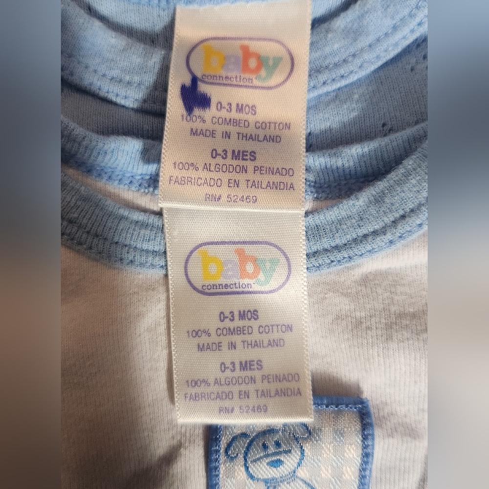 Baby Connections 0-3 months blue onesies - Picture 3 of 3